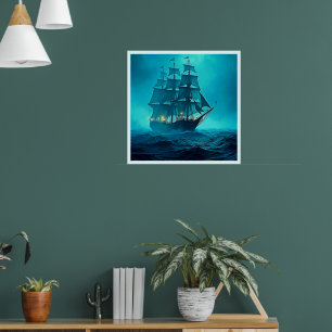 Poster Design de Voyage no Oceano Incrivelmente Bonito