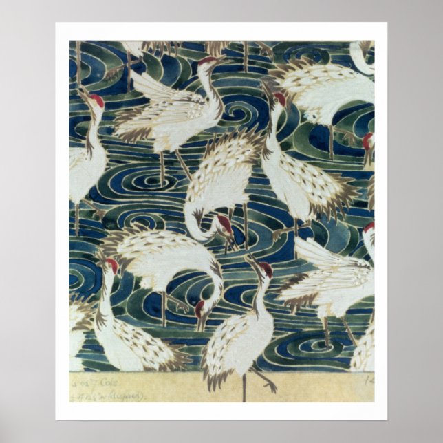 Poster Design de wallpaper, pelo Silver Studio, c.1890 (Frente)