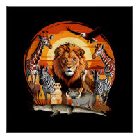 Design de Zookeeper Animais Africanos Arte de Zoo 