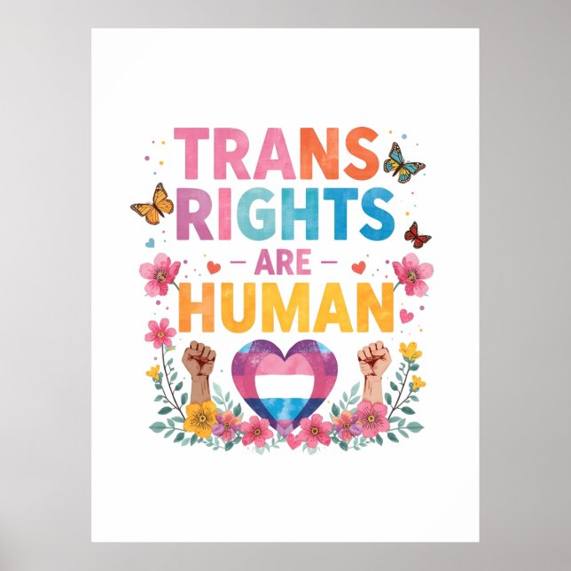 Poster Design Direitos Trans São Direitos Humanos | LGBTQ (Frente)