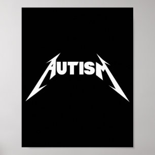 Poster Design Divertido Autismo Esqueleto Meme Metal Rock
