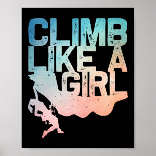 Poster Design Divertido de Escalada em Rocha para Meninas