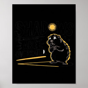Poster Design Divertido do Dia do Groundhog Sombras São S