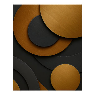 Póster Design do abstrato geométrico e preto de luxo e Do