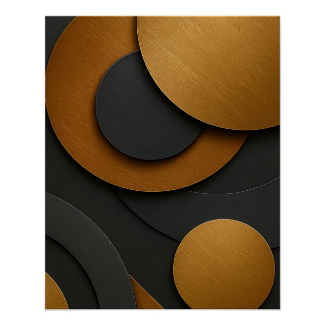 Póster Design do abstrato geométrico e preto de luxo e Do (Frente)