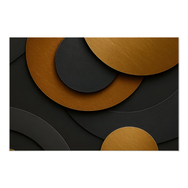 Póster Design do abstrato geométrico e preto de luxo e Do (Frente)