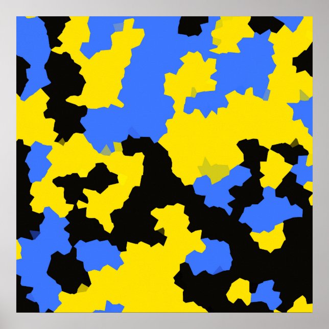 Poster Design do abstrato preto amarelo (Frente)