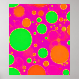 Poster Design do círculo retrorreflector Neon Pink & Gree