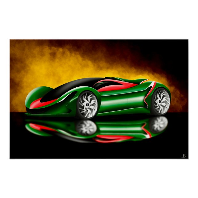 Póster Design do conceito de hipercarro (Frente)