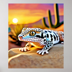 Poster Design do Deserto de Gecko Leopard
