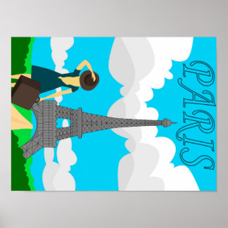 Poster Design do estilo retrô de Paris
