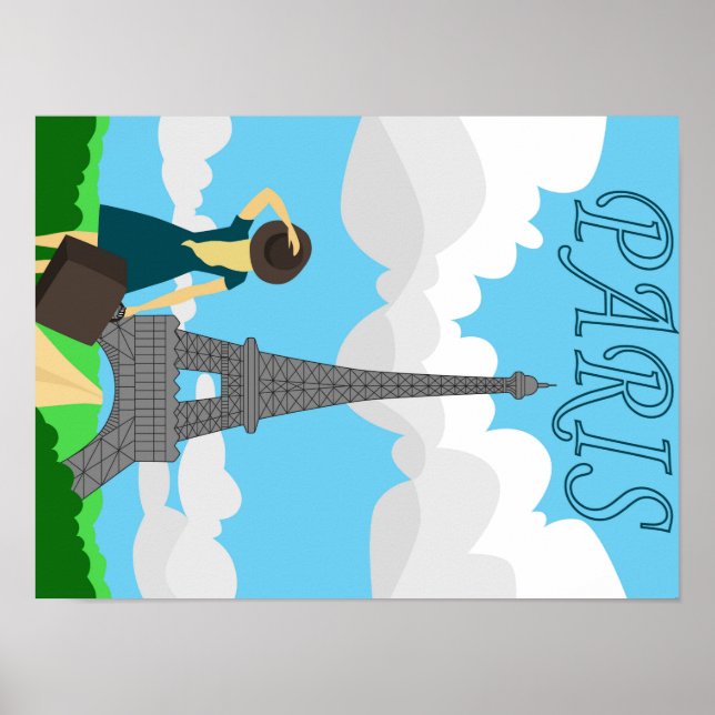 Poster Design do estilo retrô de Paris (Frente)