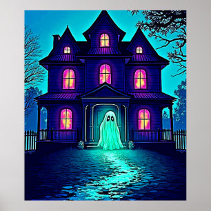 Poster Design do Halloween Ghost House