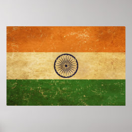 Poster Design do Indian Flag Vintage Grunge