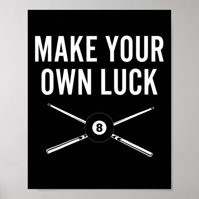 Poster Design Do Jogador De Piscina Billiard Com Oito Fai (Frente)