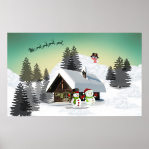 Póster Design do Natal do inverno