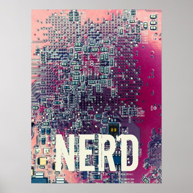 Poster Design do nerd do circuito vermelho (Frente)