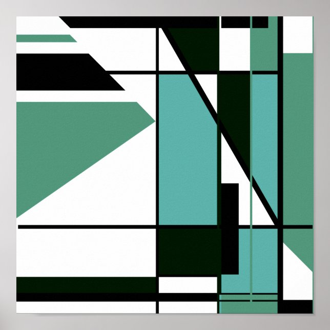 Poster Design do Retro Branco do Tipo Mosaico Verde Preto (Frente)