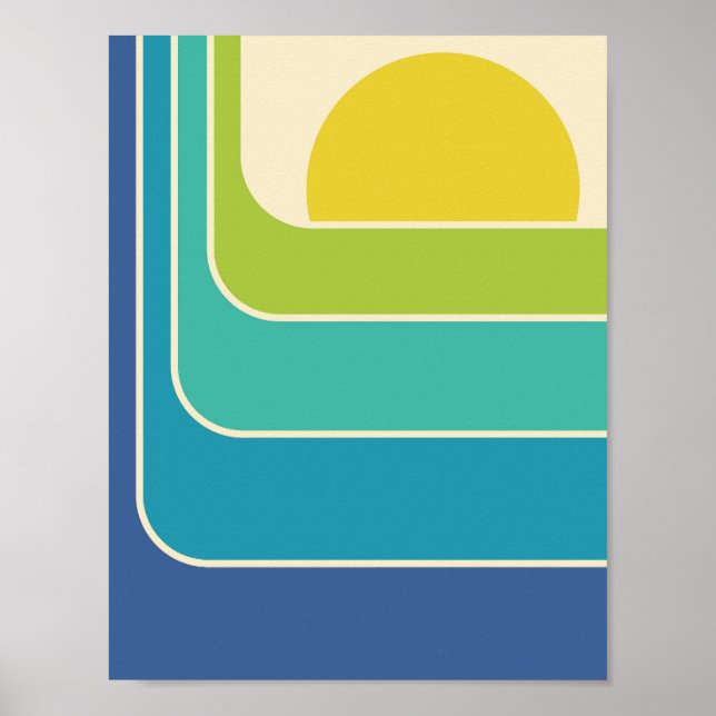 Poster Design do Sol Geométrico Retro (Frente)