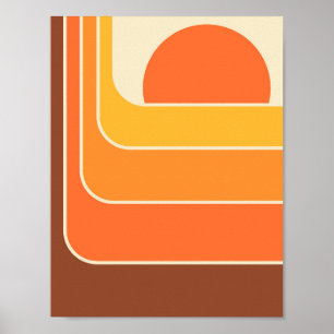 Poster Design do Sol Geométrico Retro