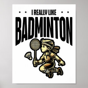 Poster Design do Tarado do Badminton Racket Funny