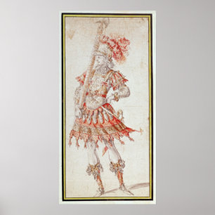 Póster Design do traje para o carrossel, c.1662