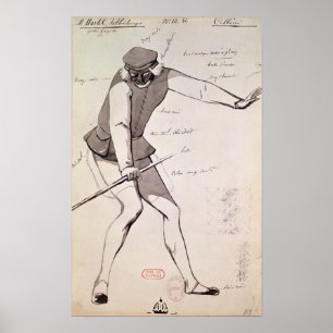 Póster Design do traje para uma acrobata