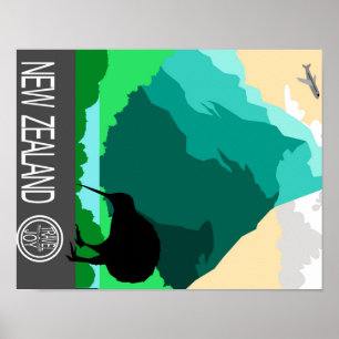 Poster Design do vintage de Nova Zelândia