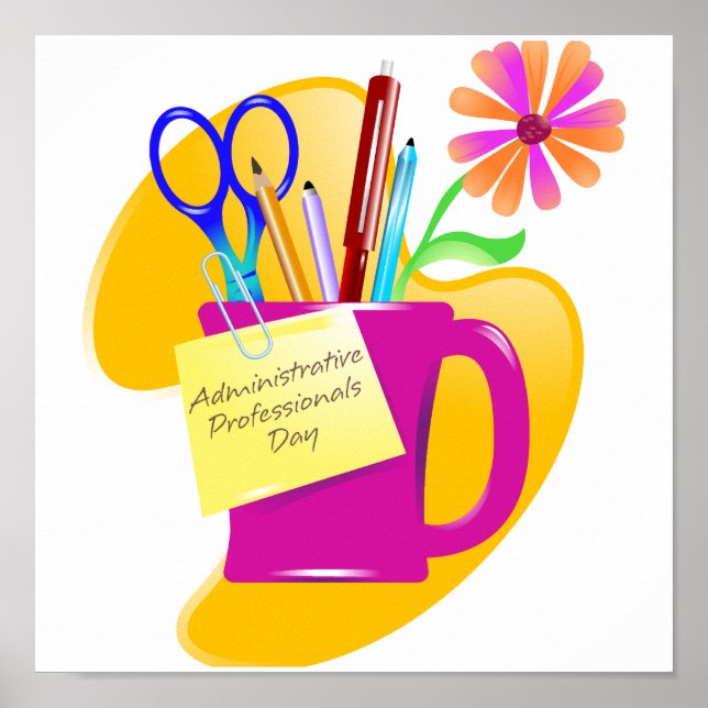 Póster Design dos profissionais administrativos (Frente)