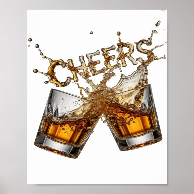 Poster Design Elegante Ouro CHEERS (Frente)
