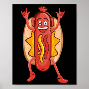 Poster Design Engraçado De Cachorro Quente Para Crianças