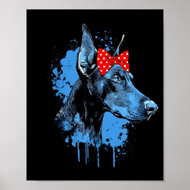 Poster Design engraçado de doberman para amantes de cães  (Frente)