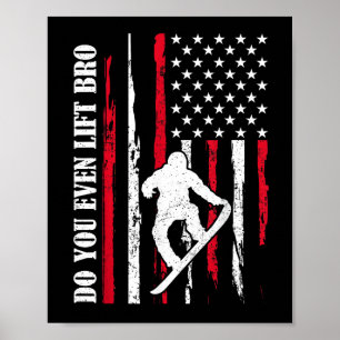 Poster Design engraçado de esqui snowboard para homens e
