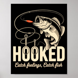 Poster Design engraçado de pescador de robalo com tema de