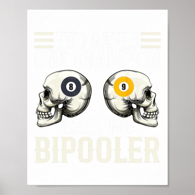 Poster Design Engraçado Do Jogador De Piscina - Para Vent (Frente)
