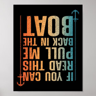 Poster Design Engraçado Para Homens Barco Boater