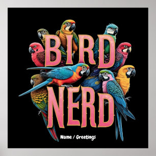 Poster Design engraçado para o Nerd de pássaros para vigi