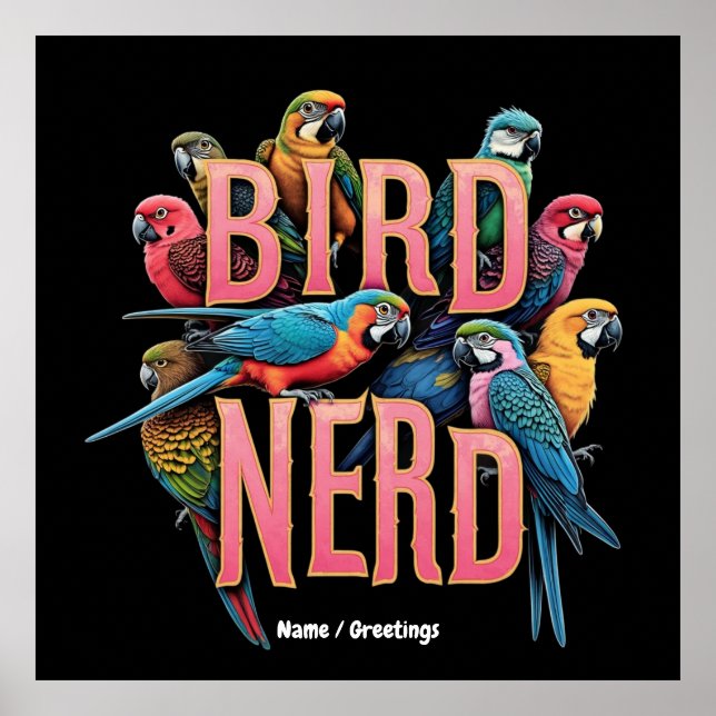 Poster Design engraçado para o Nerd de pássaros para vigi (Frente)