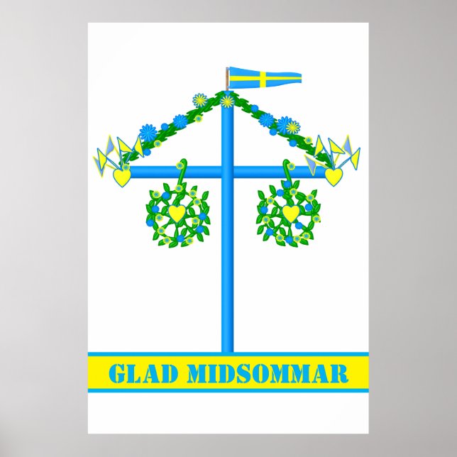 Poster design escandinava,Midsommar Glad Personalizado (Frente)