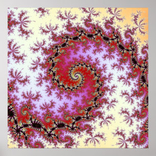 Póster Design espiral vermelho dobro do Fractal