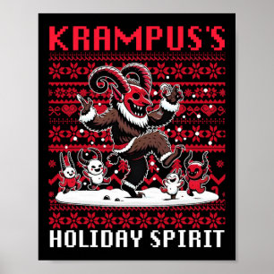 Poster Design Espírito Natalino do Krampus Época de Natal