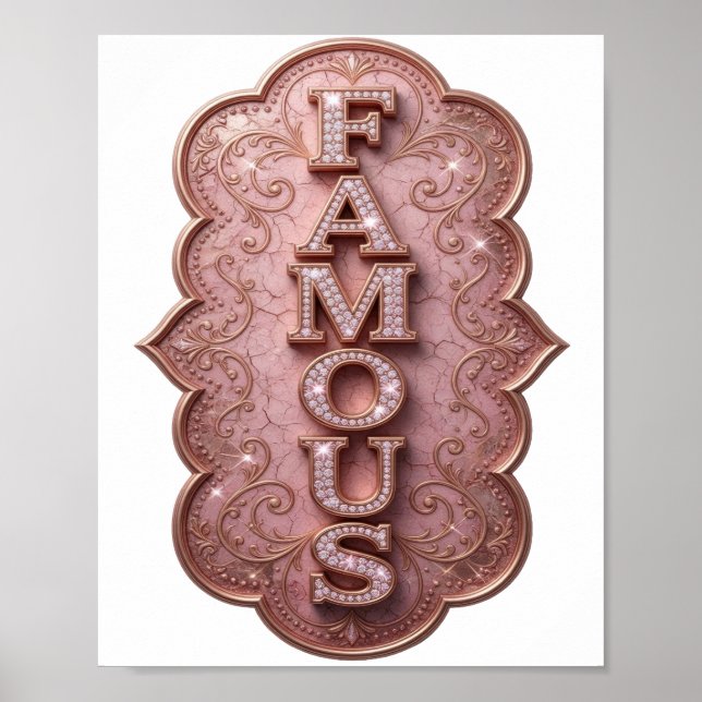 Poster Design FAMOSO Dourado Chic (Frente)