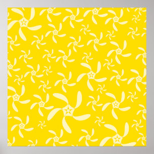 Poster Design floral do verão. Amarelo ensolarado