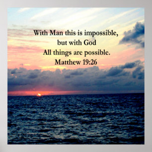 PÓSTER DESIGN FOTO MOTIVATIVO DE MATTHEW 19:26