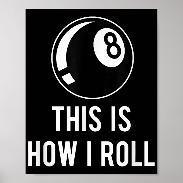 Poster Design Funny Billiards Para Jogadores De Piscina R (Frente)