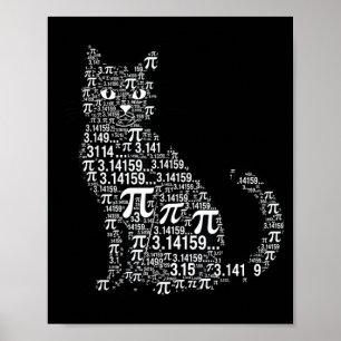 Poster design geek amante de matemática gato engraçado