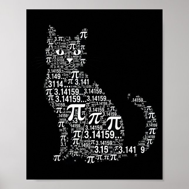 Poster design geek amante de matemática gato engraçado  (Frente)
