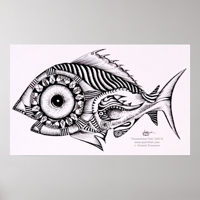 Poster / Design, Geometrica de Peixe de Arte Moder (Frente)
