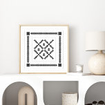Poster Design Geométrico de Quilblock em Preto e Branco<br><div class="desc">Um moderno bloco de colcha minimalista design de formas geométricas em preto e branco. Se você quiser alterar a cor do plano de fundo ou adicionar texto,  basta clicar no botão personalizar.</div>