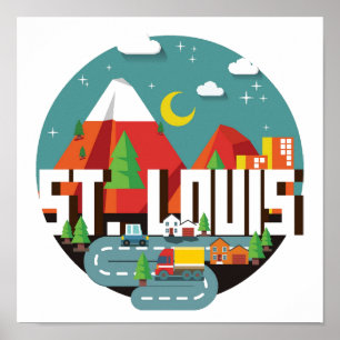 Poster Design geométrico de St Louis, Missouri